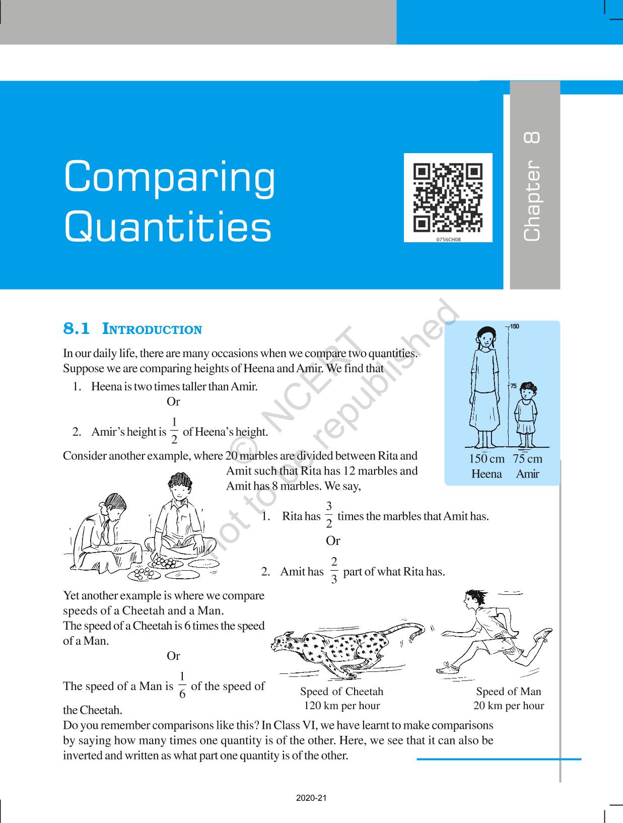 Comparing Quantities - NCERT Book Of Class 7 Mathematics